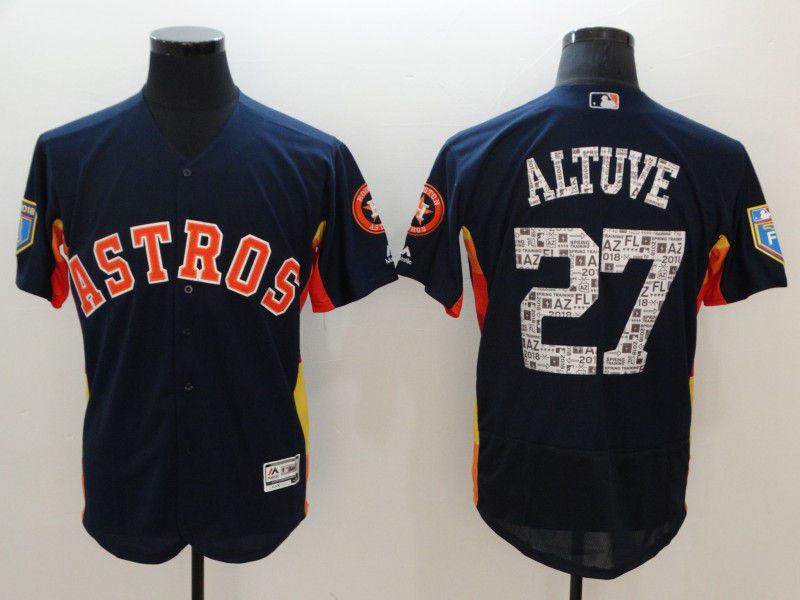 Men Houston Astros #27 Altuve Blue Spring Edition MLB Jerseys->houston astros->MLB Jersey